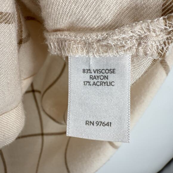 J Jill Button Up Shirt size Medium Beige Plaid Brushed Flannel Long Sleeves - Picture 7 of 11